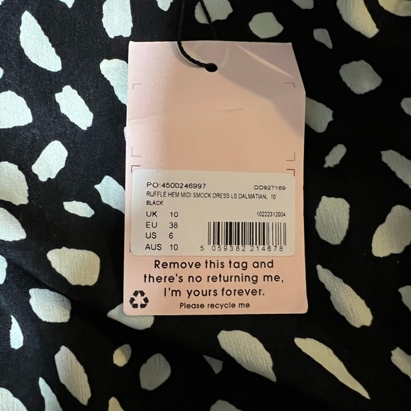 Misguided Dalmatian Print Dress size 6 - Picture 3 of 3